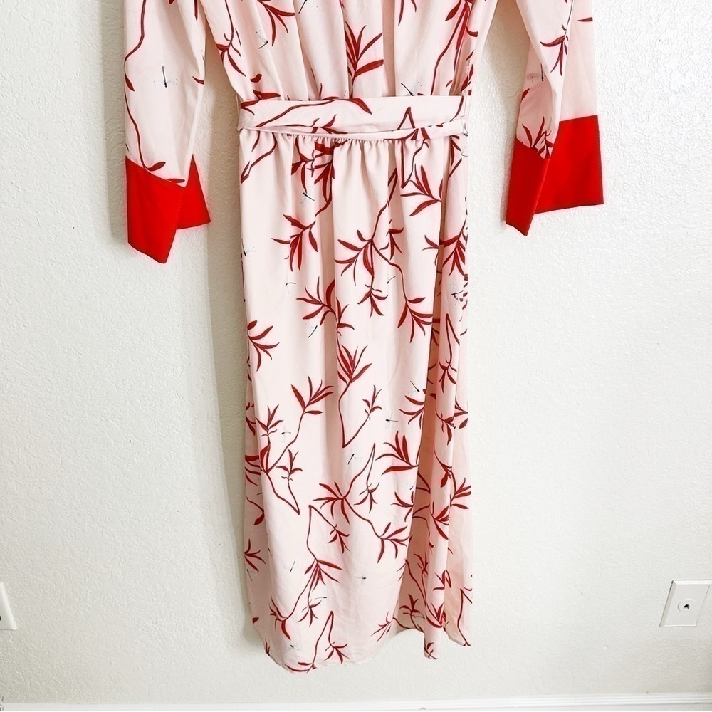 BORGO DE NOR Long-Sleeve Firefly Leaf Wrap Dress size 8 - Picture 10 of 11